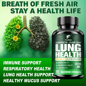 Lung Health Supplement, Respiratory Support, Immune Booster, Mucus Relief, for Lung Detox Cleanse, Aids Digestion